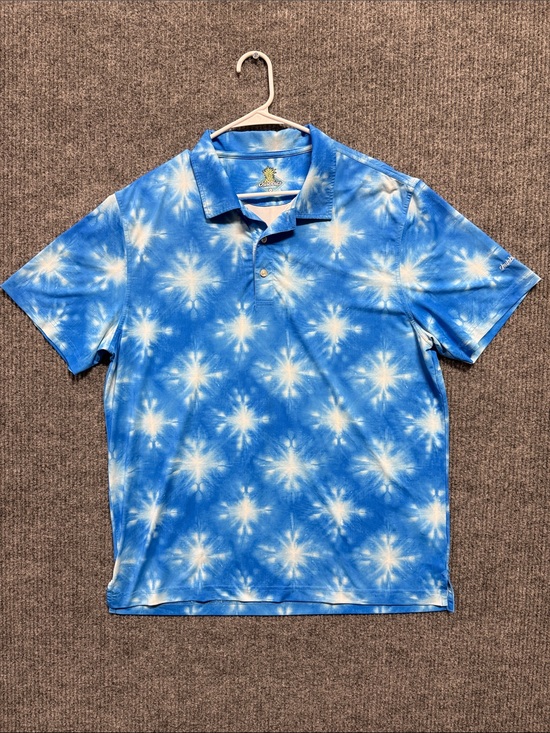 chubbies Other - chubbies Blue and White Tie-Dye Performance Golf Polo Shirt Large
